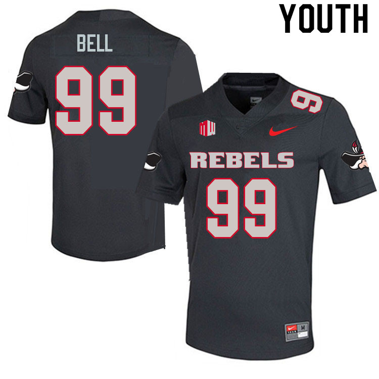 Youth #99 LeShaun Bell UNLV Rebels College Football Jerseys Sale-Charcoal - Click Image to Close